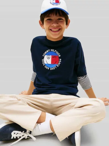Męski t-shirt o kroju regular fit z czystej bawełny Tommy Hilfiger granatowa