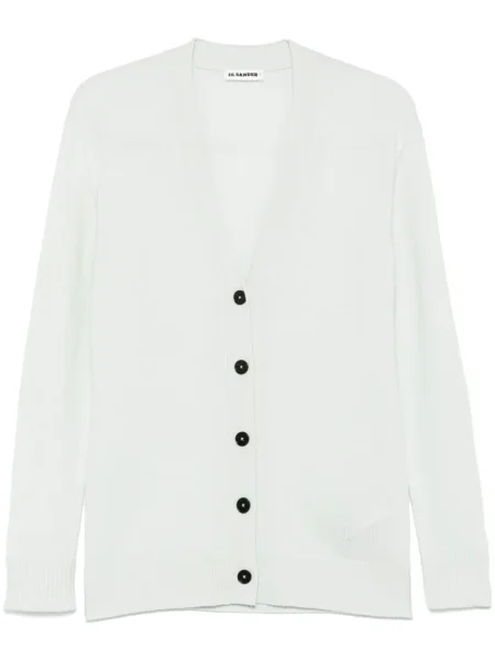 Cardigan Jil Sander cu broderie verde