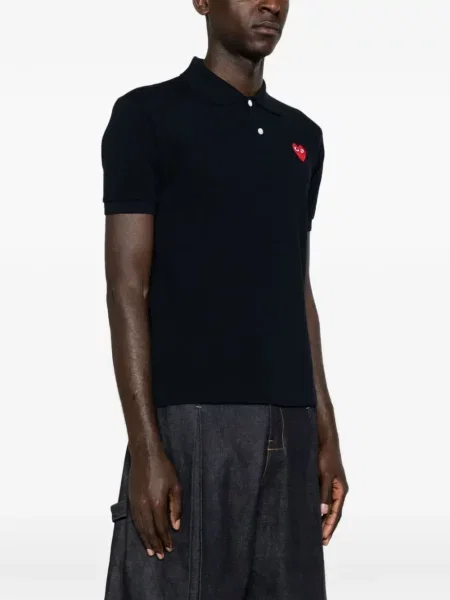 Polo majica Comme Des Garçons Play s uzorkom srca plava