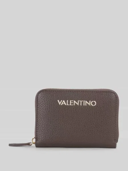 Portfel z napisem z logo Valentino Bags brązowy
