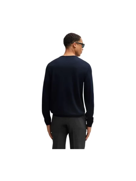 Sweter Hugo Boss wełniany niebieski