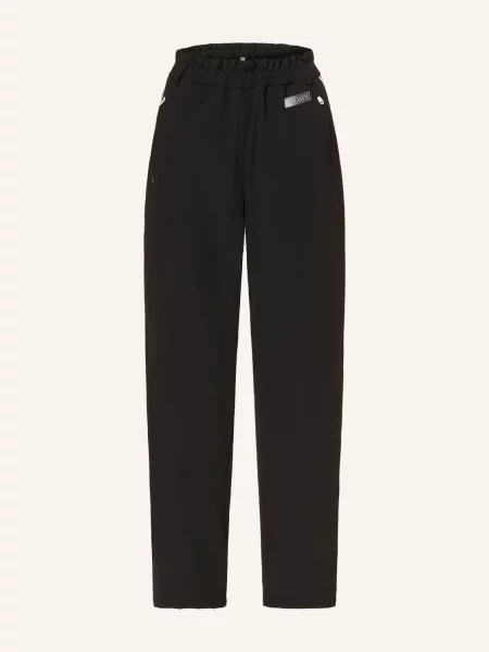 Kalhoty Ve Stylu Joggingových Kalhot S Pruhy / režná černá