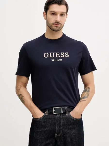 Тениска Guess тъмносиньо