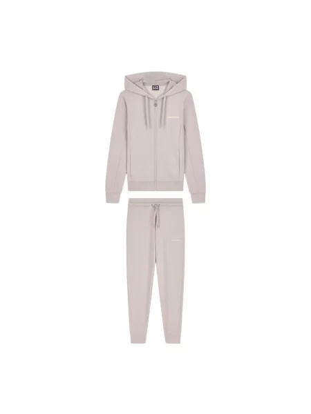 Komplet dresowy Emporio Armani Ea7 z kapturem beżowy