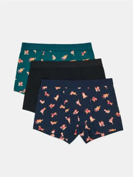 Sinsay boxerky s motivem psů 3 pack vícebarevná