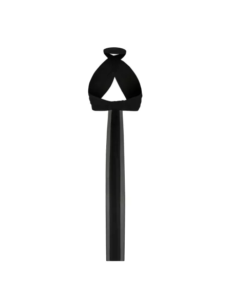 Top Ami Paris o krotszym kroju z dekoltem halter drapowany czarny