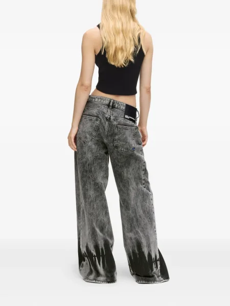 Blugi Karl Lagerfeld Jeans cu talie joasă gri