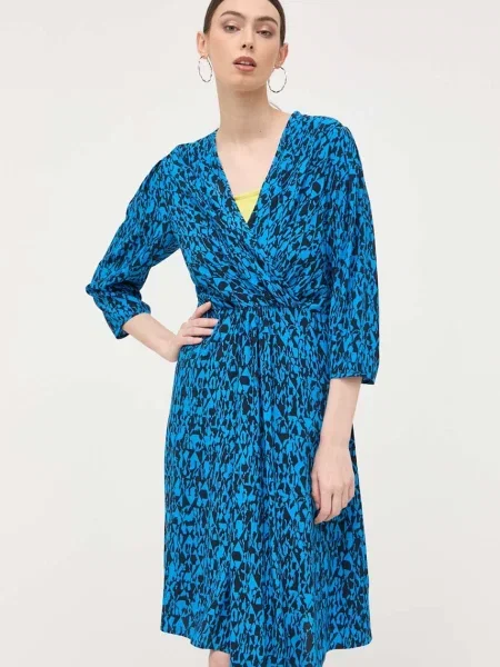 BOSS rochie mini evazati albastru