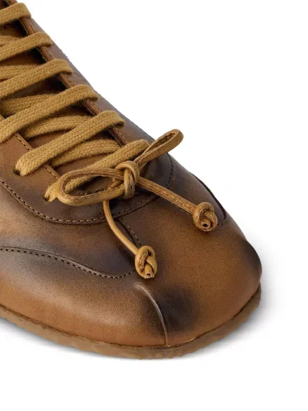 Fűzős bőr sneaker Abra barna