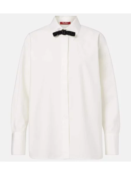 Cămașă Max Mara de mătase alb