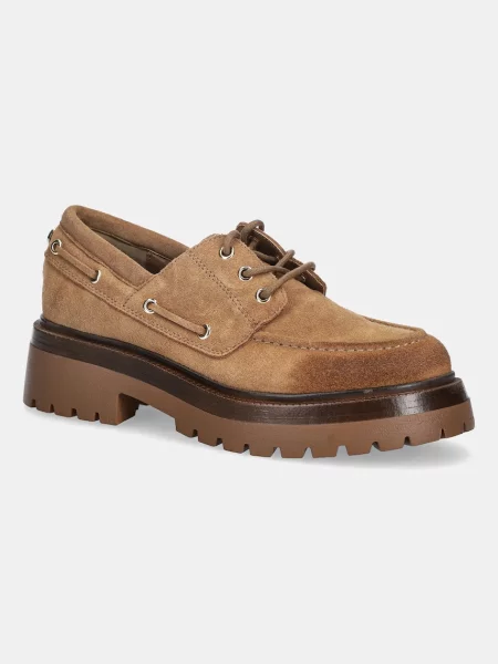 Половинки обувки от велур Steve Madden Detroit с платформа кафяво