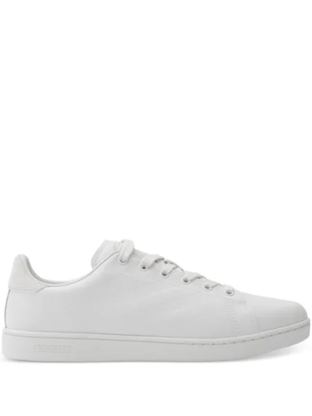 Sneakerși Burberry din piele în carouri alb