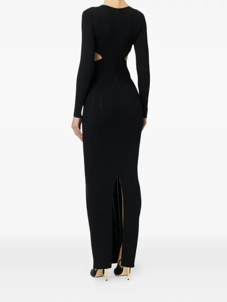 Rochie maxi Elisabetta Franchi cu decolteu în V negru