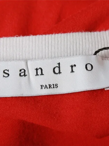 Tricou Sandro cu dungi lung roșu