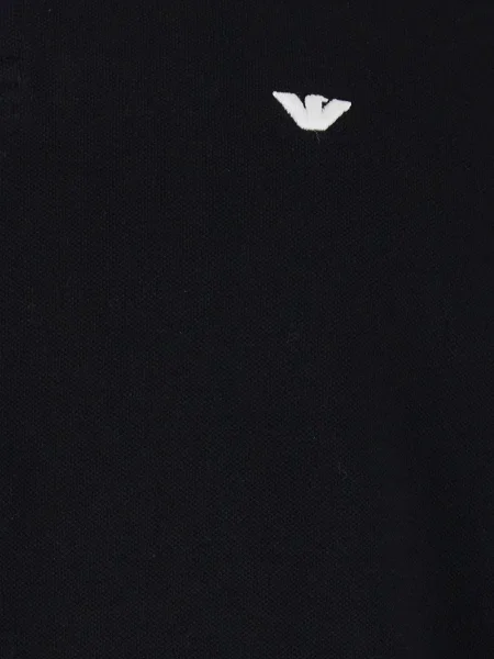 Дълго поло тениска Emporio Armani с автограф черно