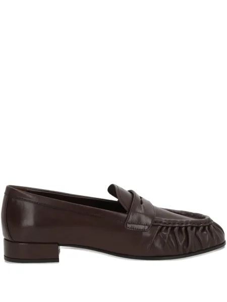 Pantofi loafer Prada din piele plisate maro
