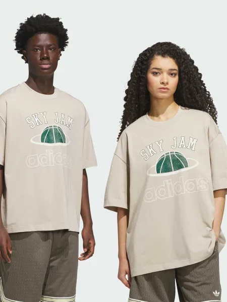 Жіноча Футболка adidas комбінований верх бежевий
