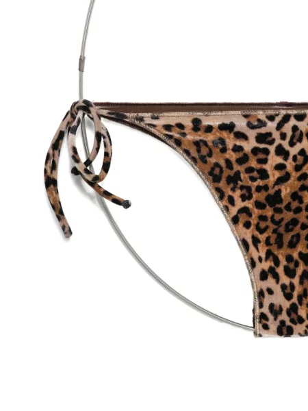 Bikini Mc2 Saint Barth cu model leopard cu legături maro