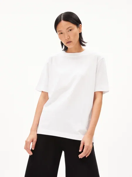 ARMEDANGELS Tricou Tarjaa' alb