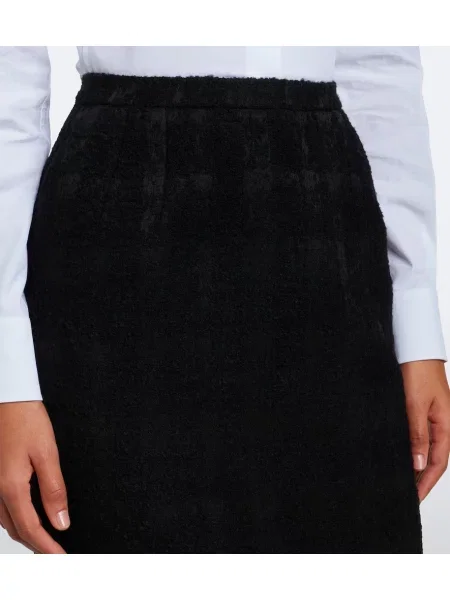 Kockovaná buklé puzdrová sukňa Dolce&gabbana čierna