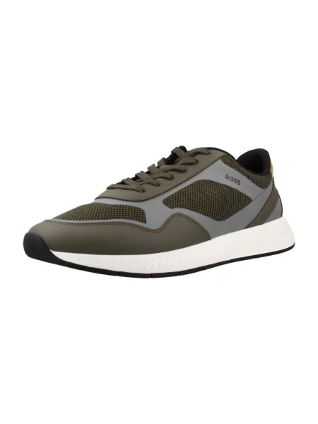 Lniane sneakersy Boss zielone