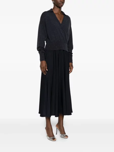 Sukienka midi Peserico do kolan garniturowa niebieska