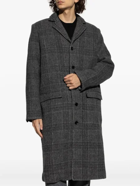 Palton Samsøe Samsøe de lână în carouri gri