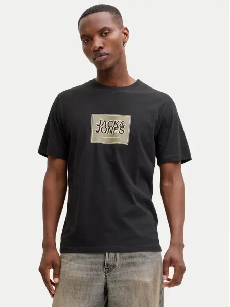 Jack & Jones T-Shirt Jjrain Tee Ss Crew Neck μαύρο