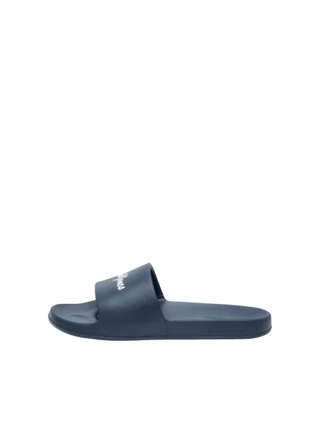JACK & JONES Saboți JERRY bleumarin / grej alb
