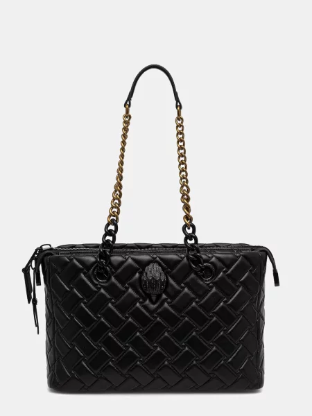 Kurt Geiger London Kožená kabelka KENSINGTON černá