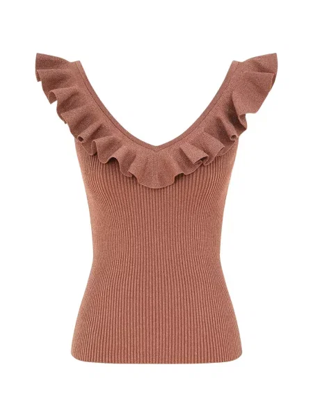 Top Zimmermann cu decolteu în V maro