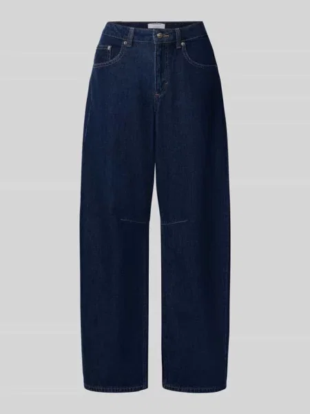 Jeansy barrel w 5 kieszeni Topshop granatowe