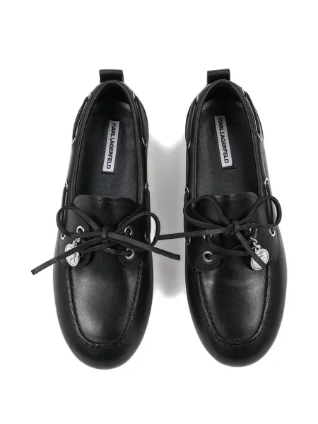Δερμάτινα loafers Karl Lagerfeld με κορδόνια μαύρο