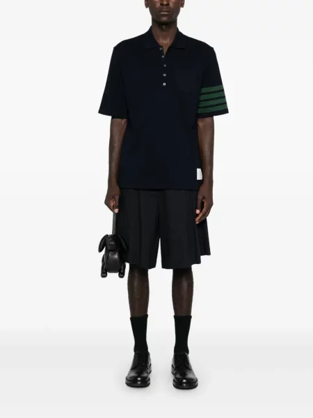 Tricou polo Thom Browne albastru