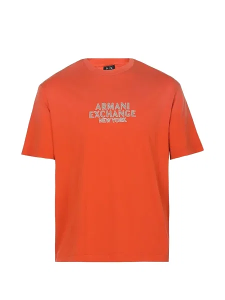 Tricou Armani Exchange cu broderie portocaliu