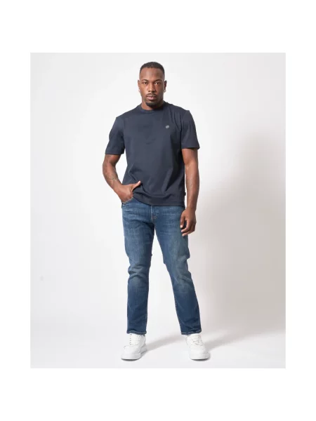 Boss Black Koszulki Mężczyzna Miękki T-shirt z monogramem niebieski