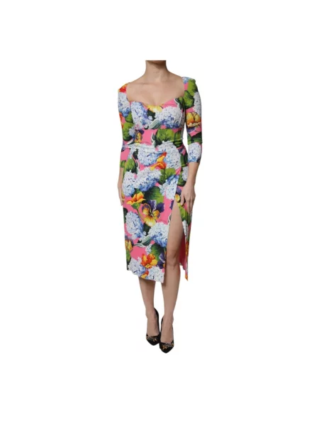 Sukienka midi Dolce And Gabbana w kwiatki