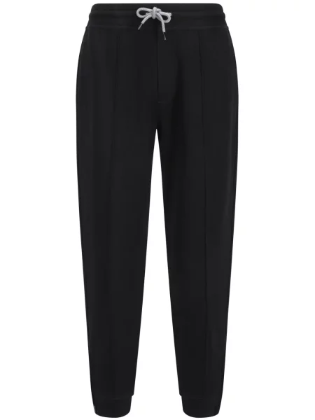 Pantaloni Brunello Cucinelli alergare conici negru
