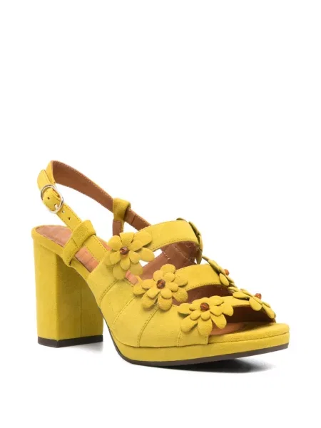 Sandale Chie Mihara din piele cu model floral galben