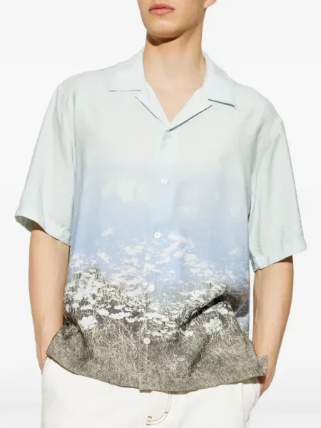 Scurt cămașă Samsøe Samsøe cu model floral cu imagine albastru