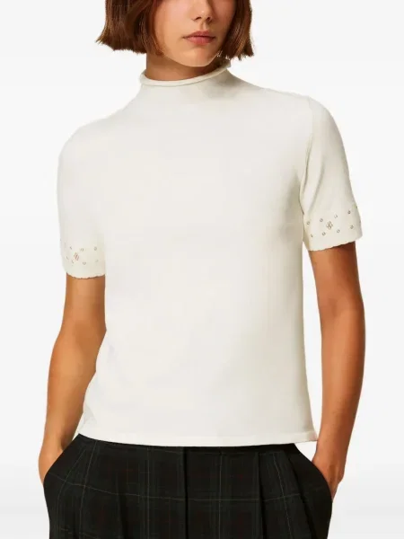 Top Twinset scurt alb