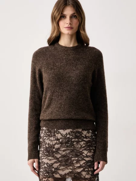 Saint Barth sweter z wełną brązowy