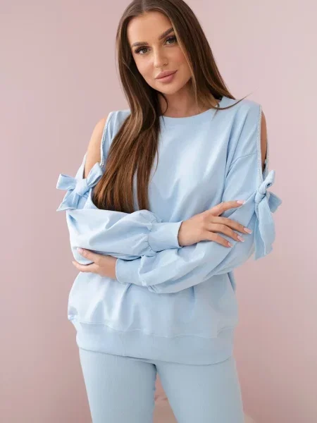 Bluza Kesi z kokardką szara