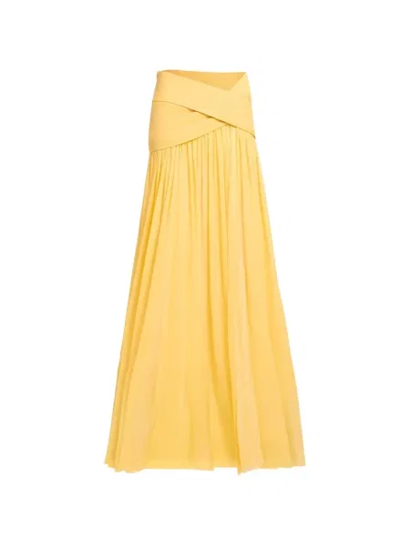 Fusta maxi Elie Saab de mătase plic galben