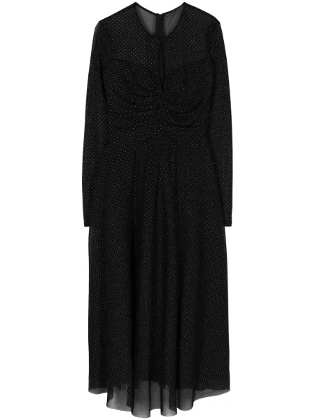 Sukienka midi Nissa z ćwiekami do kolan dzwony czarna