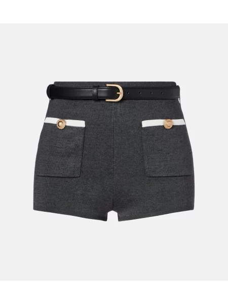 Dzianinowe szorty Self-portrait szare