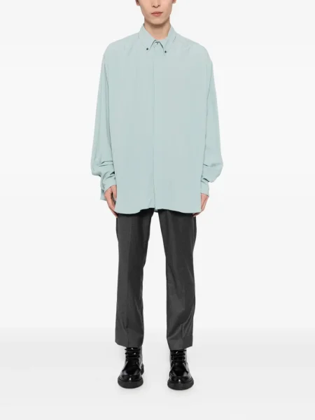 Pantaloni Ami Paris de lână gri