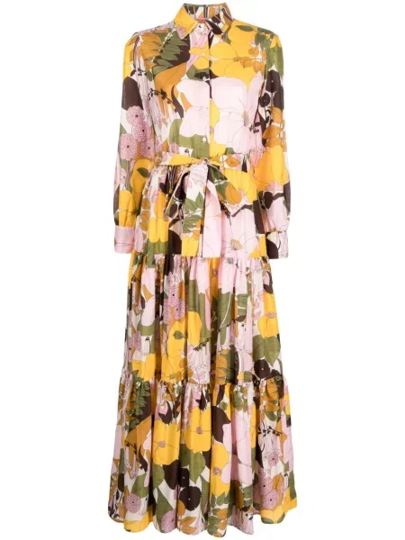 Rochie tip cămașă La Doublej cu model floral cu imagine roz