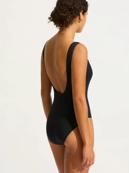 Seafolly jednodielne plavky dámske DD čierna