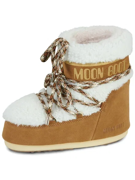 Semišové snehule Moon Boot MB ICON LOW SHEARLING hnedá